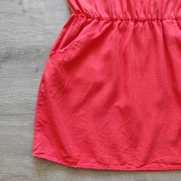 Loft82 Coral Red Tencel Minidress with Pockets Medium - Picture 7 of 14